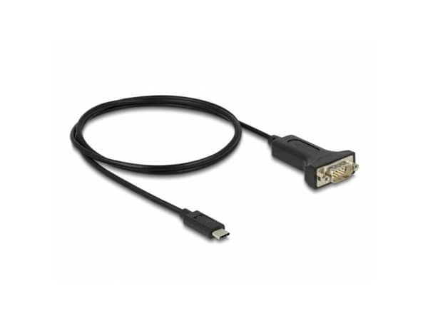 Delock - USB / seriell kabel - 24 pin USB-C (hane) till RS-232 (hane) - 1 m - svart
