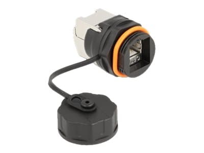 Delock - Nettverksadapter - RJ-45 (hunn) til LSA - STP - CAT 6a - svart, rød
