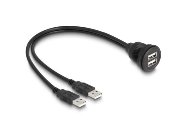 Delock - USB-forlengelseskabel - USB (hunn) til USB (hunn) - 1 m - svart