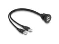 Miniatyrbilde 3 av 3: Delock - USB-forlengelseskabel - USB (hunn) til USB (hunn) - 1 m - svart