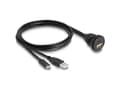 Miniatyrbild 3 av 3: Delock USB 2.0-kabel USB typ-A hane och USB typ-C hane till USB typ-A hona och USB typ-C hona för installation 1m