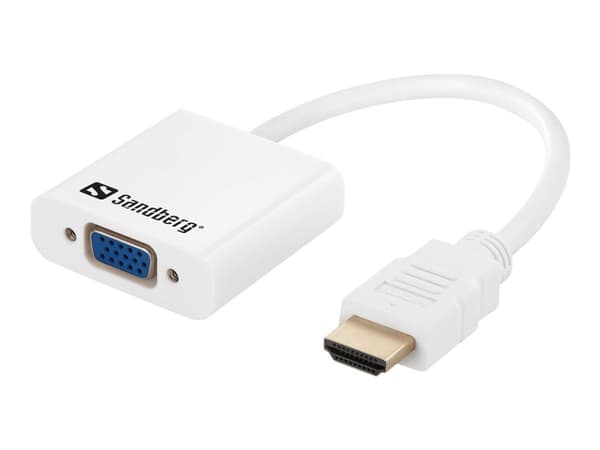 Adapter AV Sandberg HDMI - D-Sub (VGA) + Jack 3,5 mm 0,15 m biły (50877)
