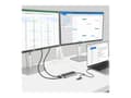 Miniatyrbilde 2 av 5: StarTech.com USB-C to Dual-HDMI Adapter, USB-C or A to 2x HDMI, 4K 60Hz, 100W PD Pass-Through, 1ft (30cm) Built-in Cable, External Video Graphics Ada