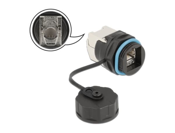 Delock - Nettverkkontakt - RJ-45 (hann) - STP - CAT 6a - utendørs - svart