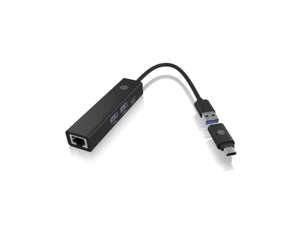 ICY BOX IB-HUB1439-LAN, Kabel, USB 3.2 Gen 1 (3.1 Gen 1) Type-A, 1000 Mbit/s, IEEE 802.1Q, IEEE 802.1as, IEEE 802.1p, IEEE 802.3, IEEE 802.3az, IEEE