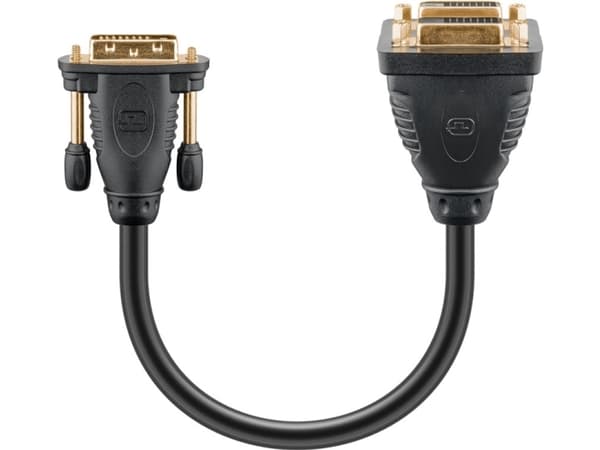 goobay - DVI-splitter - DVI-D (hunn) til DVI-D (hann) - tommelskruer - svart