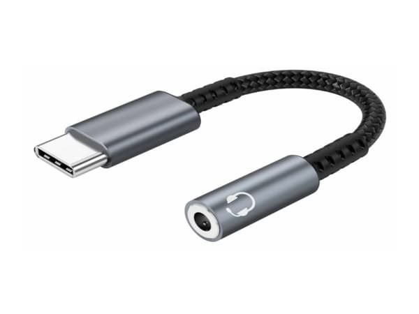 MicroConnect - USB-C til hodetelefons-jakkadapter - 24 pin USB-C hann til 3,5 mm telefonjakk hunn - 13 cm - sølv