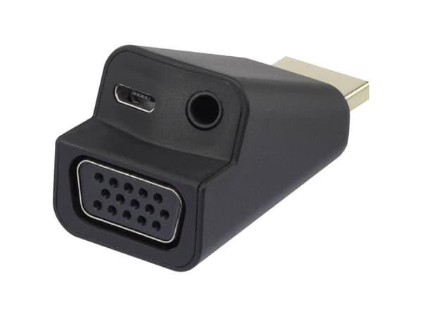 Renkforce HDMI / VGA-adapter [1x HDMI-plugg => 1x VGA-kontakt, jack-kontakt 3,5 mm] Svart Renkforce (041C142)