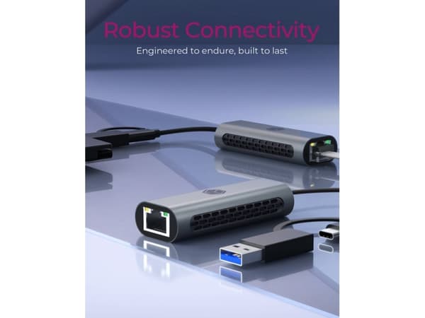 ICY BOX IB-LAN301-C3, Wired, USB Type-A/USB Type-C, Ethernet, 2500 Mbit/s, Anthracite