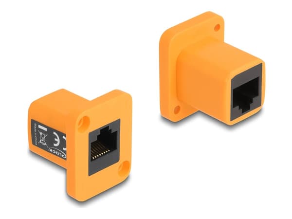 Delock D-Type Module - Modulær stolpe - panelmonterbar - RJ-45 - oransje