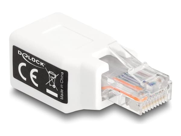 Delock - Nettverksadapter - RJ-50 (hann) til RJ-50 (hunn) - stifttilordning: 1:1 - hvit
