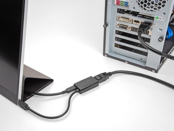 Delock - USB-kabel - 24 pin USB-C (hann) til DisplayPort, USB-C (PD) (hunn) - DisplayPort 1.2 - 15 cm - 4K-støtte, USB Power Delivery (85W) - svart