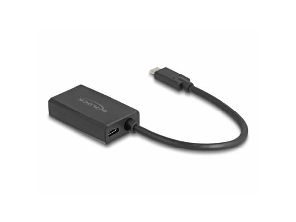 Delock - USB-kabel - 24 pin USB-C (hann) til DisplayPort, USB-C (PD) (hunn) - DisplayPort 1.2 - 15 cm - 4K-støtte, USB Power Delivery (85W) - svart