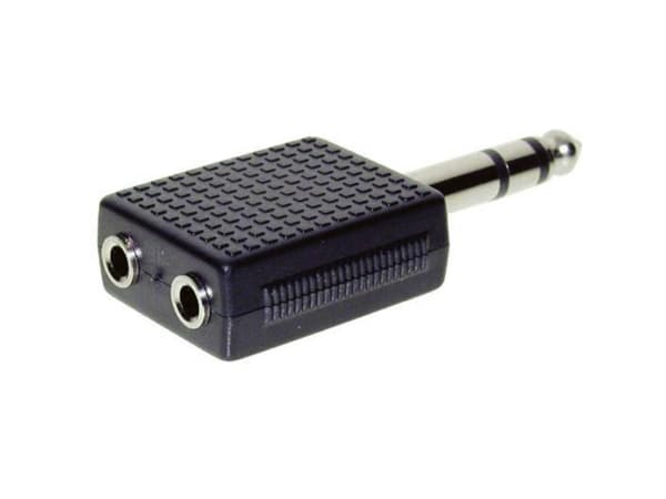 TRU COMPONENTS Jack-adapter Jackstik 6,3 mm - Jacktilslutning 3,5 mm Stereo Poltal:3 1 stk