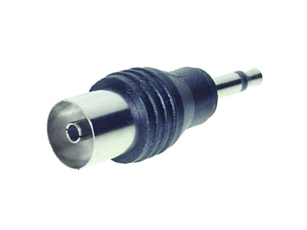 TRU COMPONENTS Jack-adapter Jackstik 3,5 mm - Coax-tilslutning Mono Poltal:2 1 stk