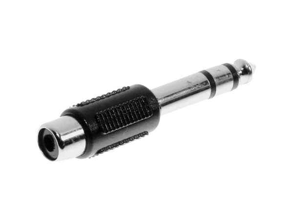 TRU COMPONENTS Jack-adapter Jackstik 6,3 mm - Cinch-bøsning Stereo Poltal:3 1 stk