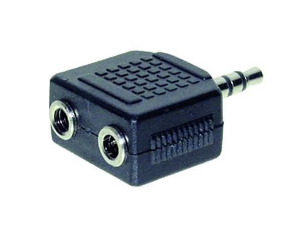 TRU COMPONENTS Jack-adapter Jackstik 3,5 mm - Jacktilslutning 3,5 mm Stereo Poltal:3 1 stk