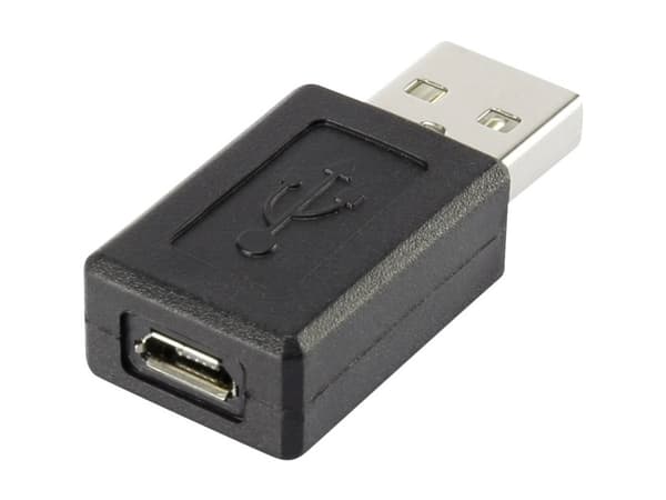Renkforce - USB-Adapter - USB (M) zu Micro-USB Typ B (W) - USB 2.0 - 5 V - 0.5 A - Schwarz