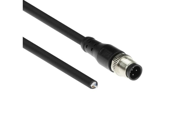 ACT Industrial 5.00 meters Sensor cable M12A 4-pin male to open end Superflex Xtreme TPE cable, shielded (SC3406)