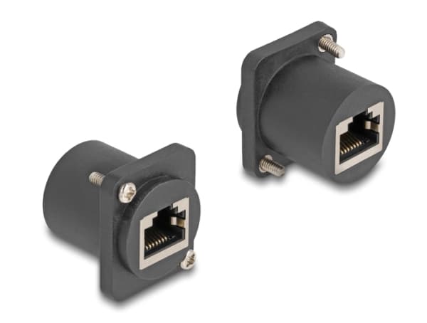 Delock D-Type Module - Modulär insättning - with screws - kan monteras på panel - RJ-45 - svart