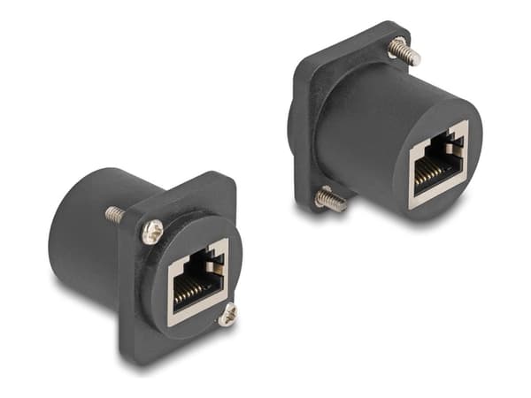 Delock D-Type Module - Modulär insättning - with screws - kan monteras på panel - RJ-45 - svart