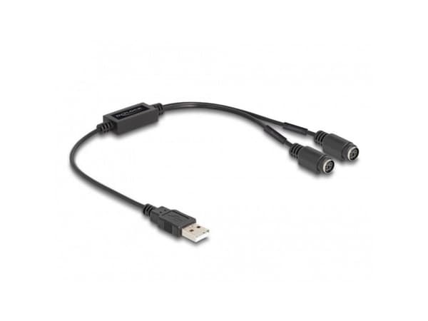 Delock - Adapter för tangentbord/mus - USB 2.0 - svart