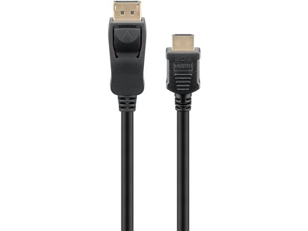Goobay 64837, 3 m, DisplayPort, HDMI Typ A (standard), Hankoppling, Hankoppling, Rak
