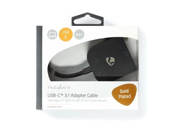 Nedis CCBW64552AT02, 3.2 Gen 1 (3.1 Gen 1), USB Type-C, DVI-utgang, 1920 x 1080 piksler