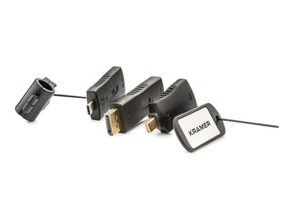 Kramer AD-RING-11 - Video/lyd-adaptersett - svart - 4K-støtte
