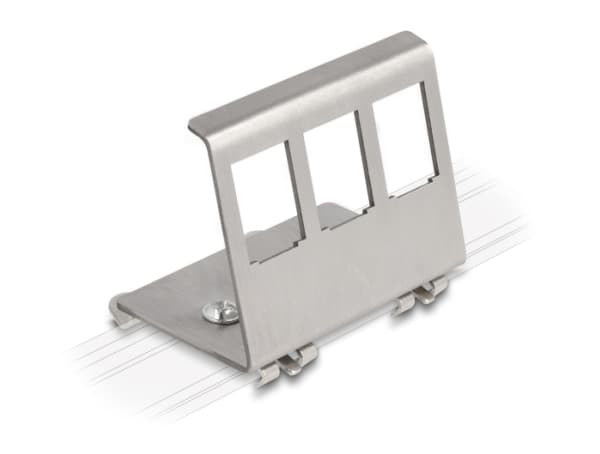 Delock Keystone metallholder 3 porter for DIN-skinne