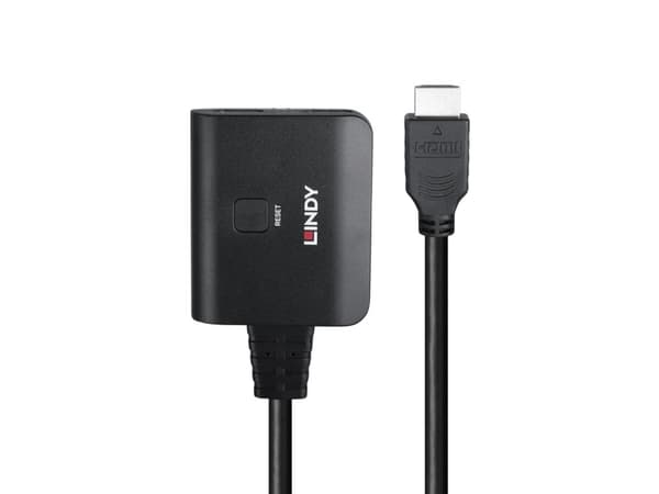 Lindy 38356, HDMI, 2x HDMI, 3840 x 2160 pixlar, Svart, Akrylnitrilbutadienstyren (ABS), 60 hz