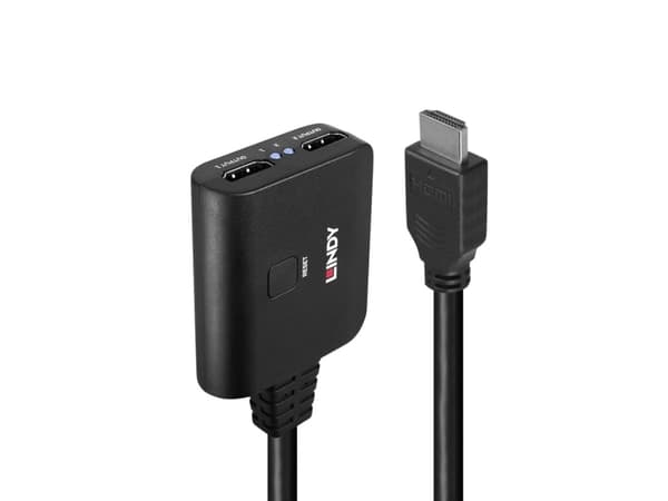 Lindy 38356, HDMI, 2x HDMI, 3840 x 2160 pixlar, Svart, Akrylnitrilbutadienstyren (ABS), 60 hz