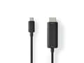 Miniatyrbilde 2 av 4: Nedis CCGB64655BK20, 2 m, USB Type-C, HDMI, Hankjønn, Hankjønn, Rett