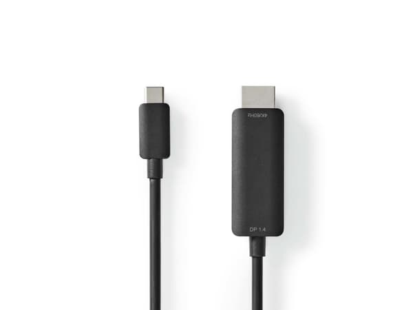 Nedis CCGB64655BK20, 2 m, USB Type-C, HDMI, Hankjønn, Hankjønn, Rett