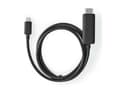 Miniatyrbilde 1 av 4: Nedis CCGB64655BK20, 2 m, USB Type-C, HDMI, Hankjønn, Hankjønn, Rett