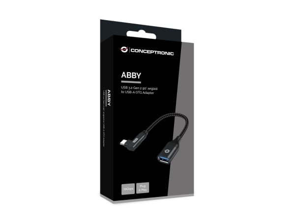 Conceptronic ABBY19B, USB-C, USB-A, Svart
