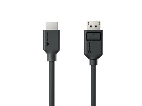 ALOGIC Elements -sarja - Sovitinkaapeli - DisplayPort-uros-HDMI-uros - 1 m - tummanharmaa - 4K30 Hz -tuki, 1920 x 1080 144 Hz:n tuki, 3D-videotuki