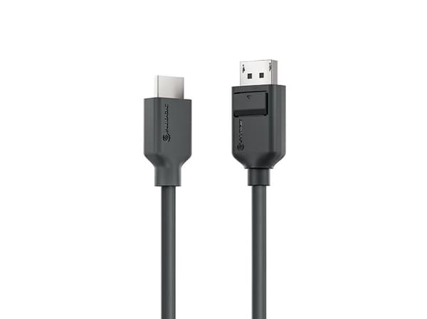 ALOGIC Elements -sarja - Sovitinkaapeli - DisplayPort-uros-HDMI-uros - 1 m - tummanharmaa - 4K30 Hz -tuki, 1920 x 1080 144 Hz:n tuki, 3D-videotuki