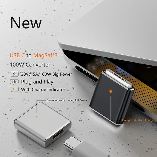 MacBookille MagSafe 3 USB-C naarasmagneettinen 100 W lataussovitin