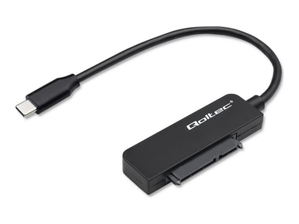 Qoltec SATA-sovitin | 2,5" SSD HDD-sovitin | USB-C | Super speed 5Gb/s | 2TB | 19cm