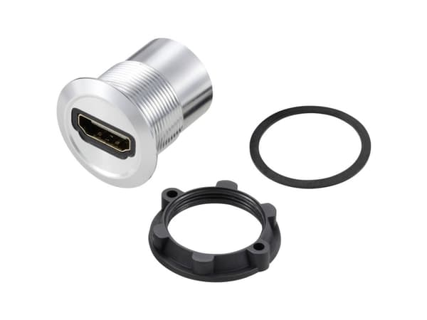 TRU COMPONENTS TC-11980452 HDMI-panel-adapter tilslutning HDMI-tilslutning - HDMI-tilslutning Sølv Indhold: 1 stk