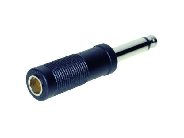 TRU COMPONENTS Jack-adapter Jackstik 6,3 mm - Jacktilslutning 6,3 mm Mono, Stereo Poltal:2, 3 1 stk