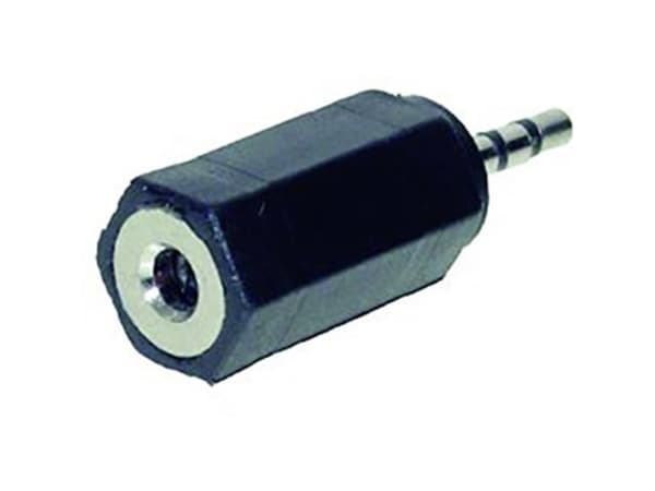 TRU COMPONENTS Jack-adapter Jackstik 2,5 mm - Jacktilslutning 3,5 mm Stereo Poltal:3 1 stk