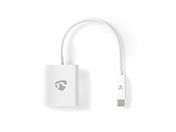Nedis - Ultra High Speed - videokort - 24 pin USB-C hane rak till HDMI hona rak - 20 cm - vit - rund, stöd för 4K