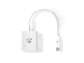 Miniatyrbild 4 av 5: Nedis - Ultra High Speed - videokort - 24 pin USB-C hane rak till HDMI hona rak - 20 cm - vit - rund, stöd för 4K