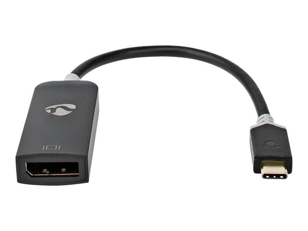 Nedis USB-C 3.1 Adapter Cable - USB-/DisplayPort-adapter - 24 pin USB-C (hane) till DisplayPort (hona) - USB 3.1 - 20 cm - antracit