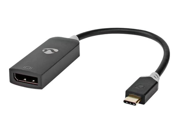 Nedis USB-C 3.1 Adapter Cable - USB-/DisplayPort-adapter - 24 pin USB-C (hane) till DisplayPort (hona) - USB 3.1 - 20 cm - antracit Antracit
