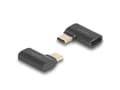 Miniatyrbild 3 av 3: Delock - USB-adapter - 24 pin USB-C (hane) till 24 pin USB-C (hona) vänster-/högervinklad - Thunderbolt 4 - 48 V - 5 A - Stöd för Power Delivery 3,1,