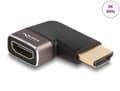Miniatyrbild 2 av 5: Delock - Hög hastighet - HDMI-adapter med Ethernet - HDMI hane till HDMI hona vänstervinklad - svart/grå - 8K60 Hz (7680 x 4320) stöd