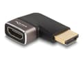 Miniatyrbild 1 av 5: Delock - Hög hastighet - HDMI-adapter med Ethernet - HDMI hane till HDMI hona vänstervinklad - svart/grå - 8K60 Hz (7680 x 4320) stöd